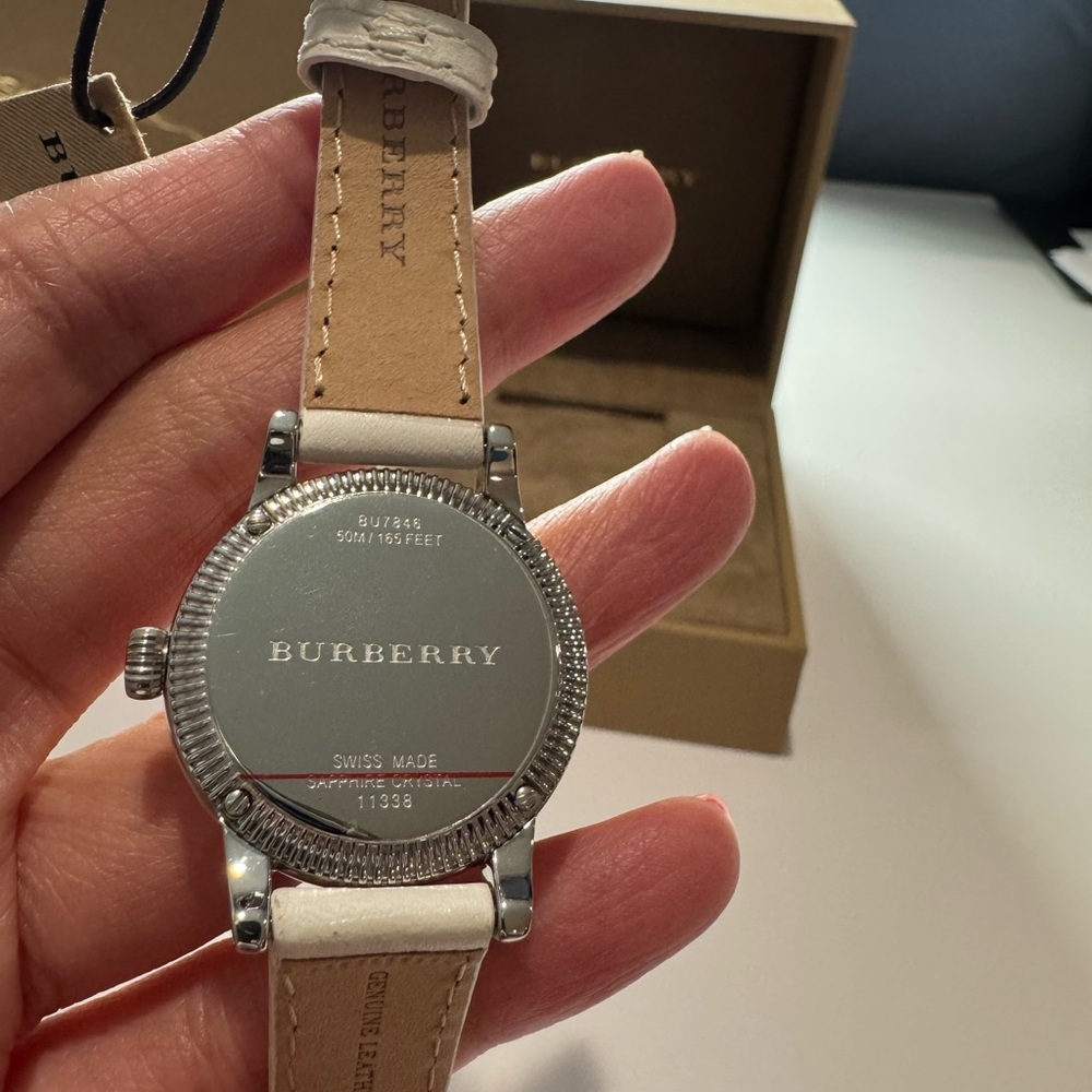 NWT Burberry Watch with Double Wrap Leather Strap - Picture 4 of 8